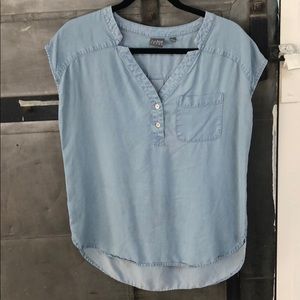 Relaxed Fit Chambray Blouse